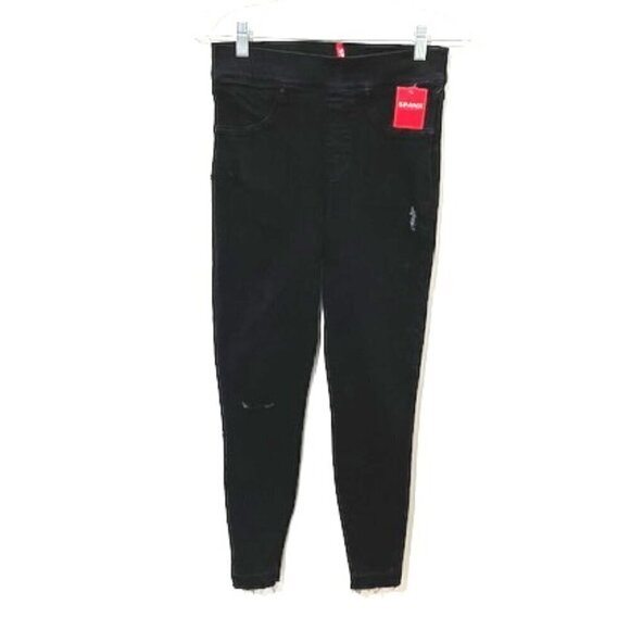 Spanx Distressed Denim Skinny Pants in Vintage Black 20213R - Picture 1 of 8